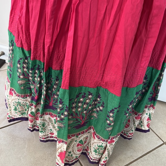 W PINK cotton full maxi skirt lined NWT - Picture 7 of 9